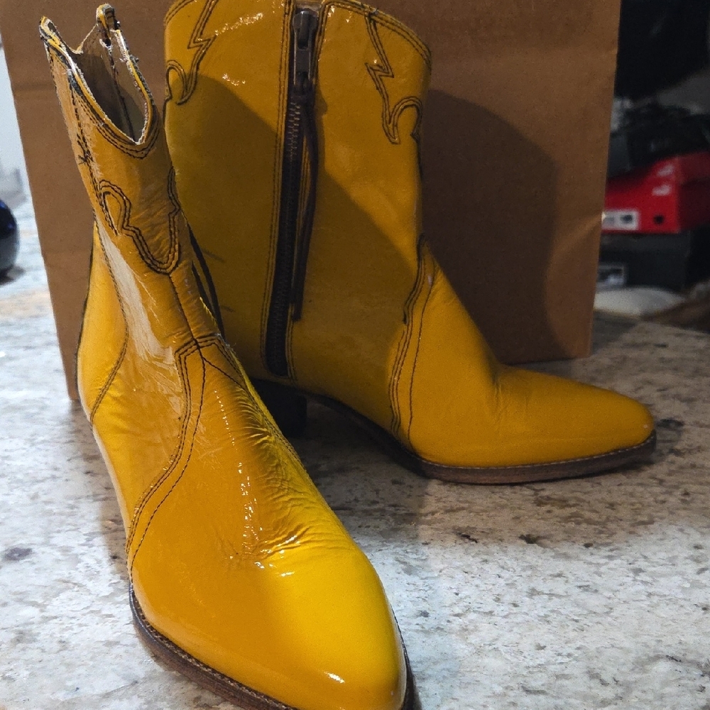 Free People Yellow Ankle Boots